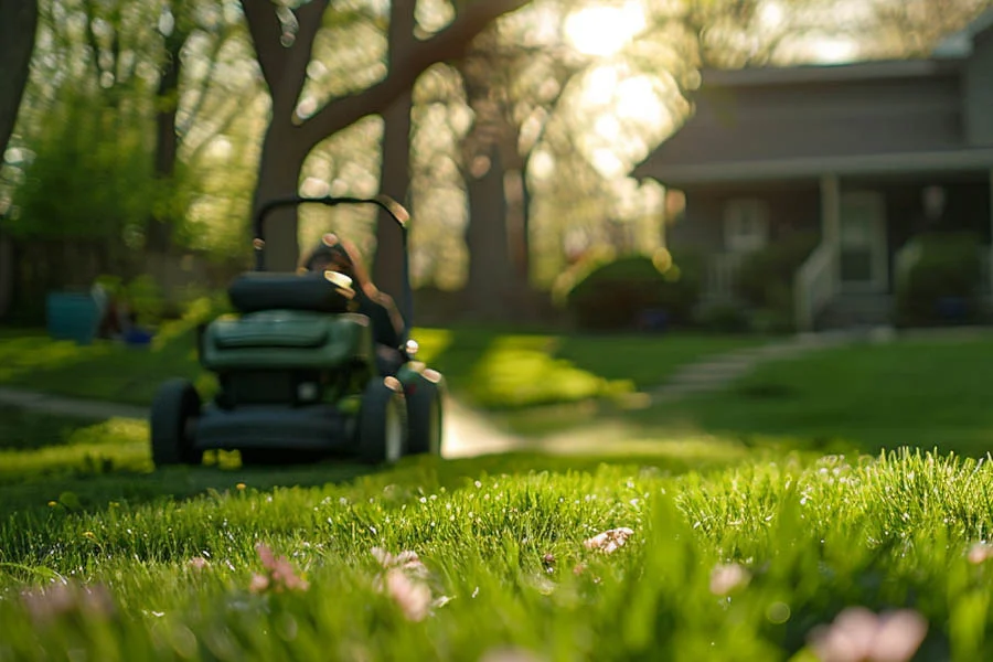 self-propelled electric lawn mower